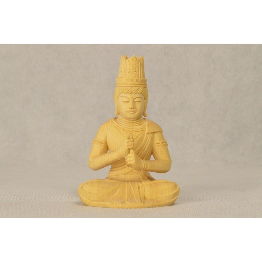 仏像 本尊 大日如来 2.0寸 丸座 総白木(桧材) 高級職人上げ 送料無料