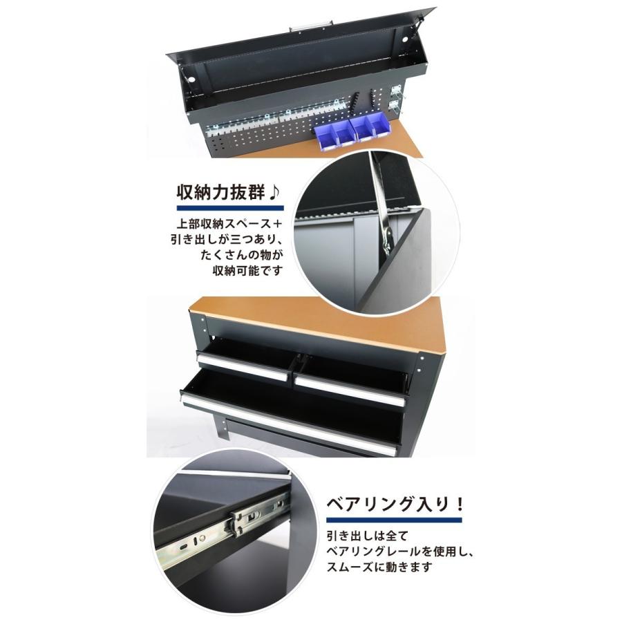 KIKAIYA（キカイヤ） ワークテーブル バックボード付 業務用 作業台