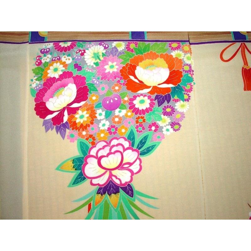 加賀友禅 花嫁のれん 花嫁暖簾 くす玉2 本染め 花嫁のれん号、花嫁