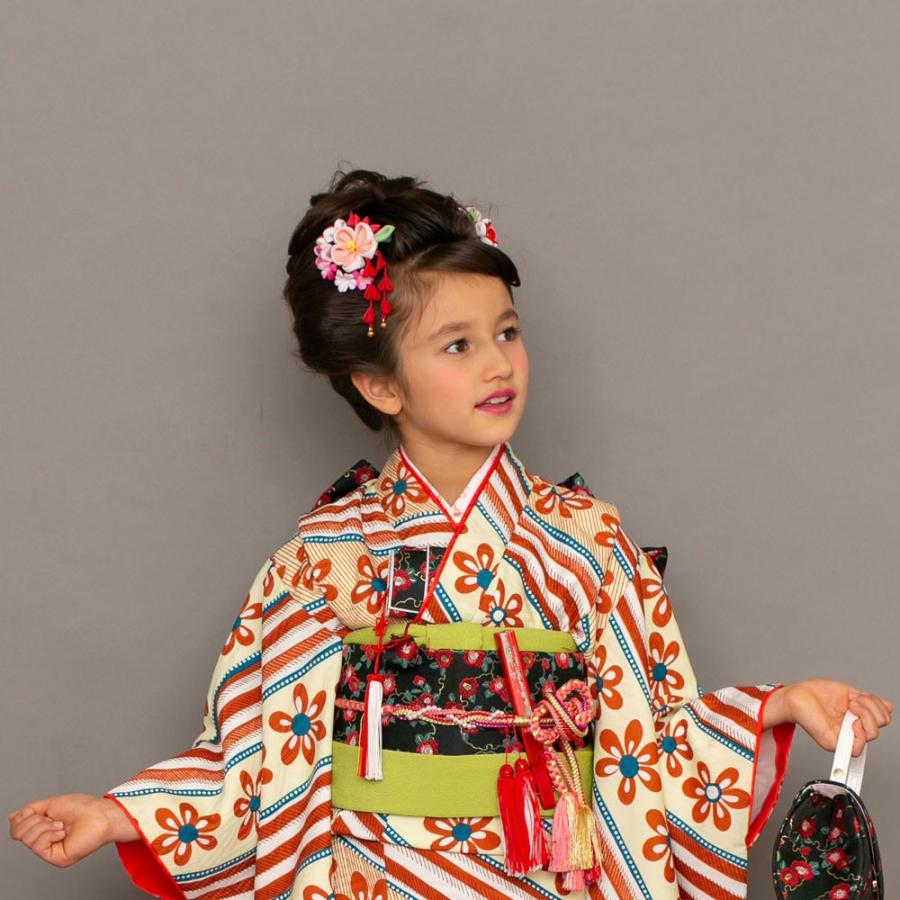 NISHIORI LILI レンタル商品 7歳の七五三 女の子 四つ身 着物 帯 フル