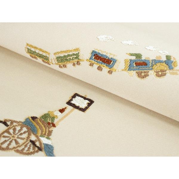 名古屋帯 正絹 新品 未仕立て 仕立てつき 西陣織 反物 ベージュ 文明