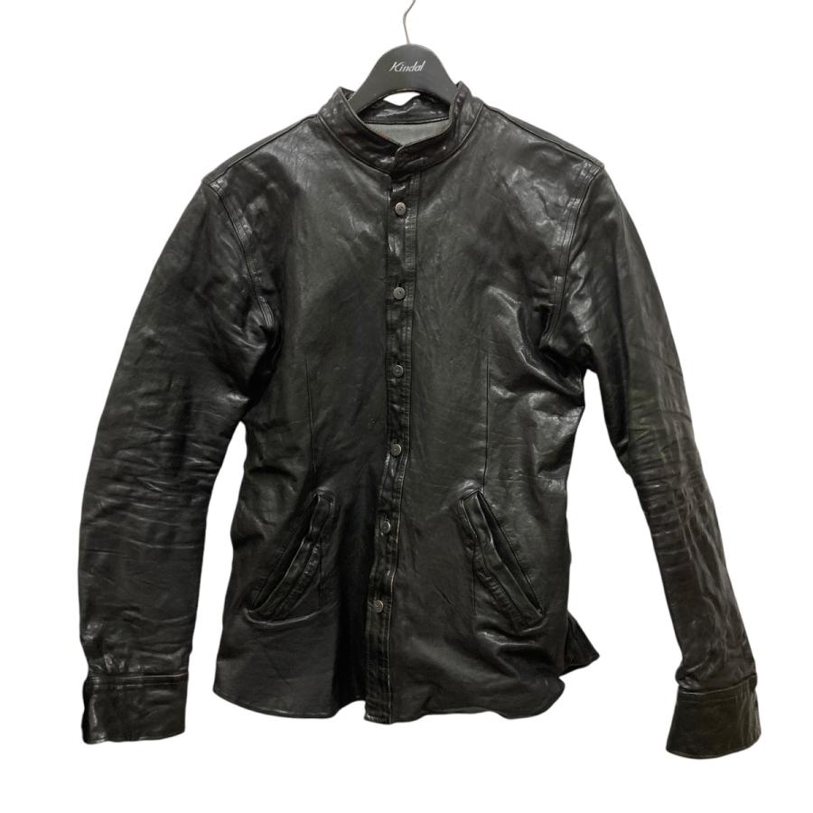 ISAMU KATAYAMA BACKLASH シワ加工レザーシャツ