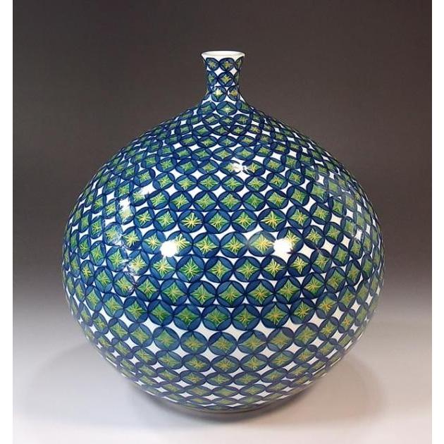 染錦金彩七宝文様花瓶｜有田焼 陶芸作家 藤井錦彩作 : 有田焼 藤井錦彩