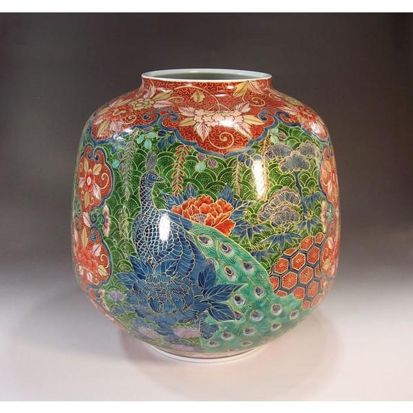 有田焼 金欄手様式花鳥図花瓶｜陶芸作家 藤井錦彩 作