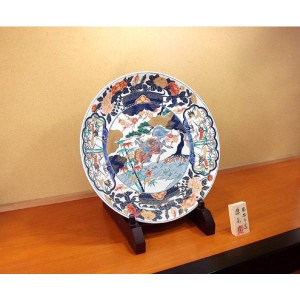 有田焼 古伊万里様式金彩麒麟絵飾り大皿｜陶芸作家 藤井錦彩 作