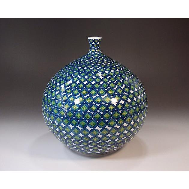 染錦金彩七宝文様花瓶｜有田焼 陶芸作家 藤井錦彩作 : 有田焼 藤井錦彩