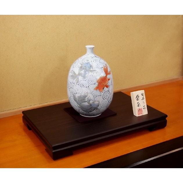 染錦金彩金魚絵花瓶｜有田焼 陶芸作家 藤井錦彩作 : 有田焼 藤井錦彩窯