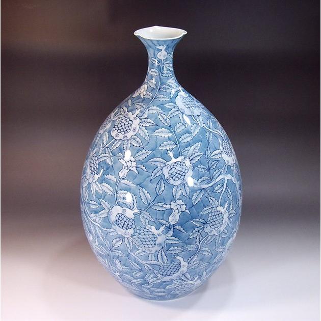 染付石榴絵花瓶｜有田焼 陶芸作家 藤井錦彩作 : 有田焼 藤井錦彩窯