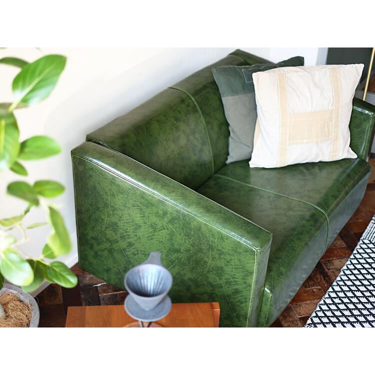 クラシックスタイル レザーソファ 淡い緑色 クラシックスタイル レザー