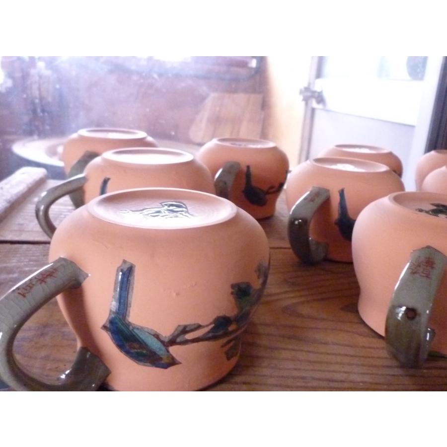 九谷焼 高級 陶磁器 急須3点セット 小 吉田屋万年青 ハート 裏絵