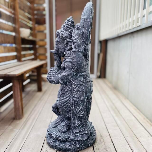 石像 ガネーシャ 置物 立ち H100cm ガーデンオブジェ 樹脂セメント