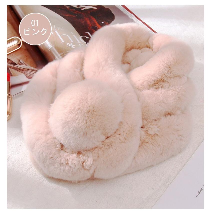 レディース マフラー ふわふわ ボンボン付き フォックスファー ファー