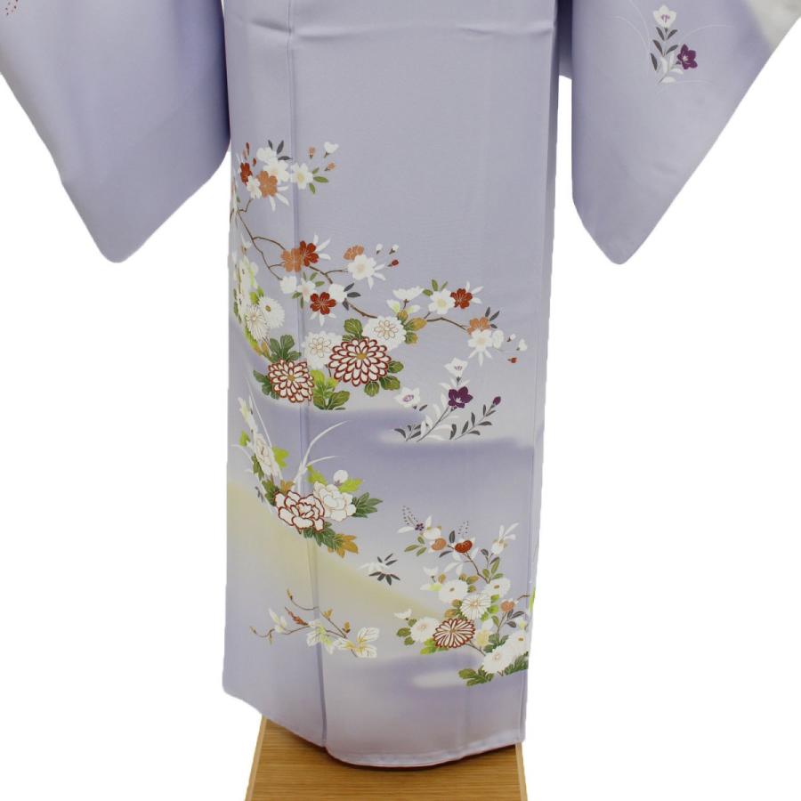 着物 レンタル 訪問着 正絹 フルセット 藤色 紫 おしゃれ 上品 大人っ