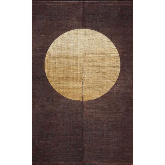 麻のれん 「満月」 手染めのれん 抜染のれん のれん 本麻 万葉舎