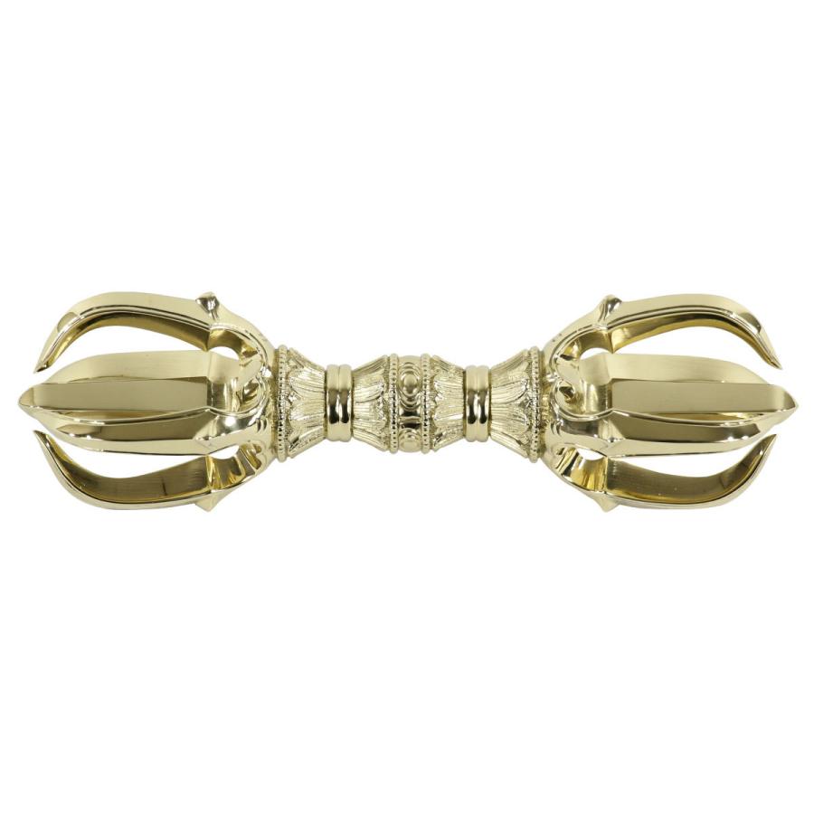 五鈷杵 13.8cm 中サイズ 真言宗 密教法具 金剛杵 真鍮 日本製 送料無料