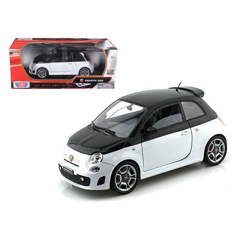 ミニカー 1/18 MOTORMAX アバルト595 黒/白 フィアット500 予約商品