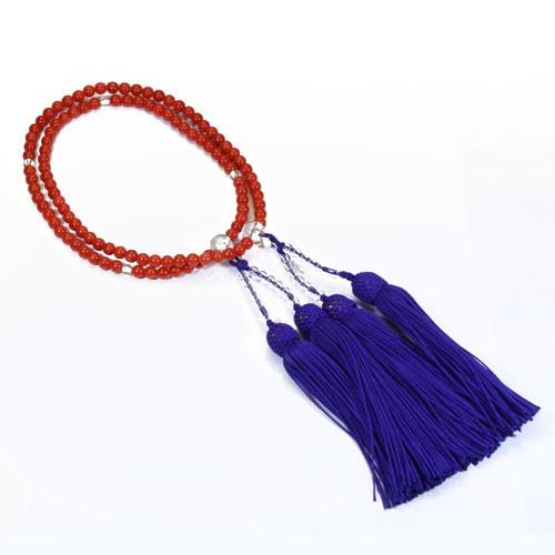 宝石珊瑚のSANSUI 地中海紅珊瑚 サルジ 胡渡 本連 数珠 念珠 無染色