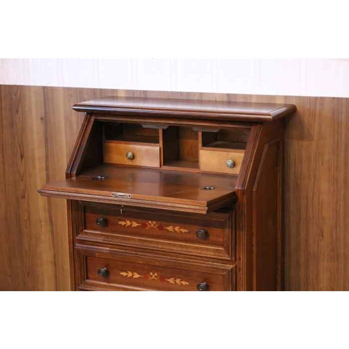 ITALY イタリア 象嵌彫ライティングビューロー 猫足 鍵付き ※i4※ ITALY