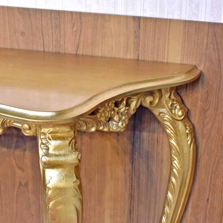 イタリア コンソールテーブル ゴールド 117cm アンティーク 花台
