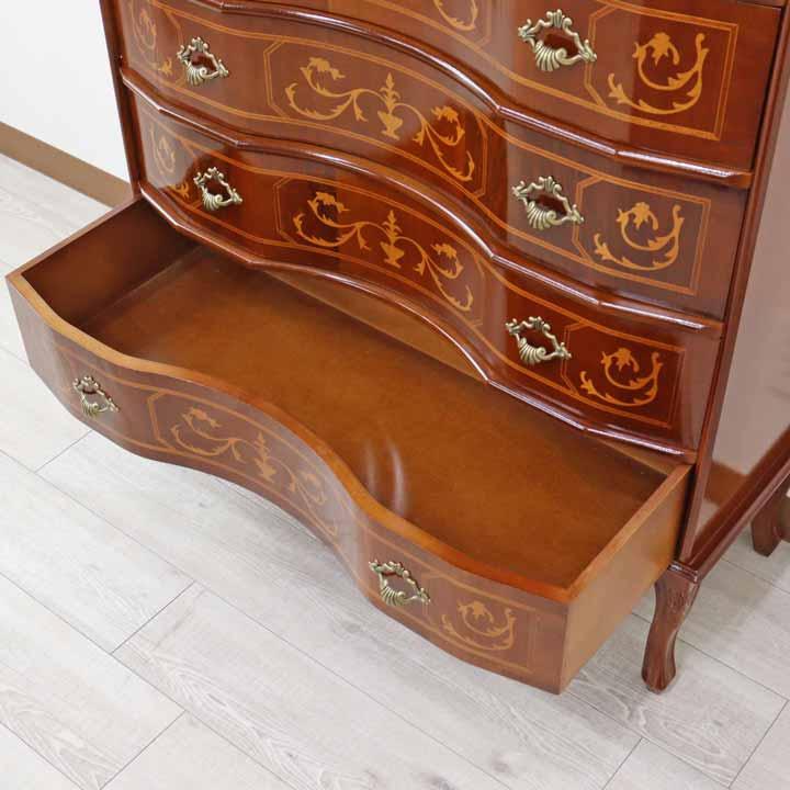猫脚 5段チェスト ロココ調 ヨーロピアン アンティーク家具 イタリア