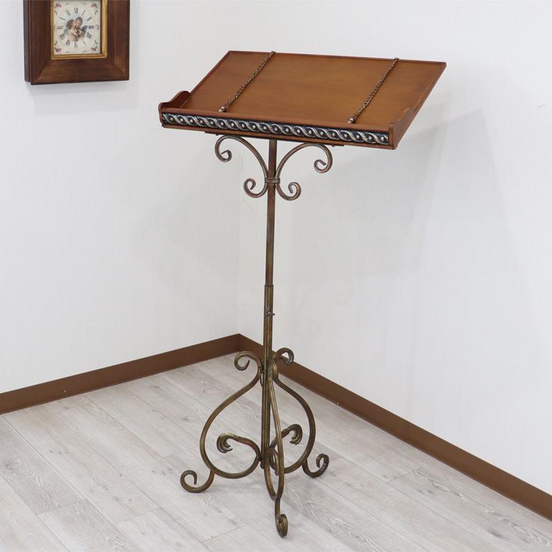 木製メニュースタンド アイアンフレーム 譜面台 レストラン