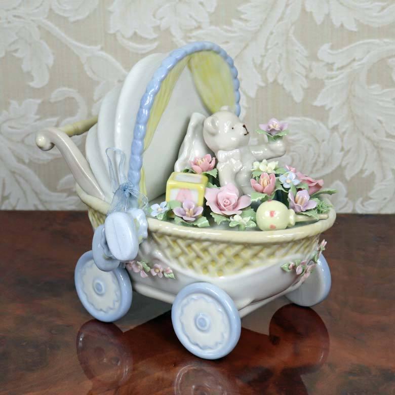 オルゴール ベビーカー 陶磁器 プレゼント ギフト 癒やし 名曲 『Hush