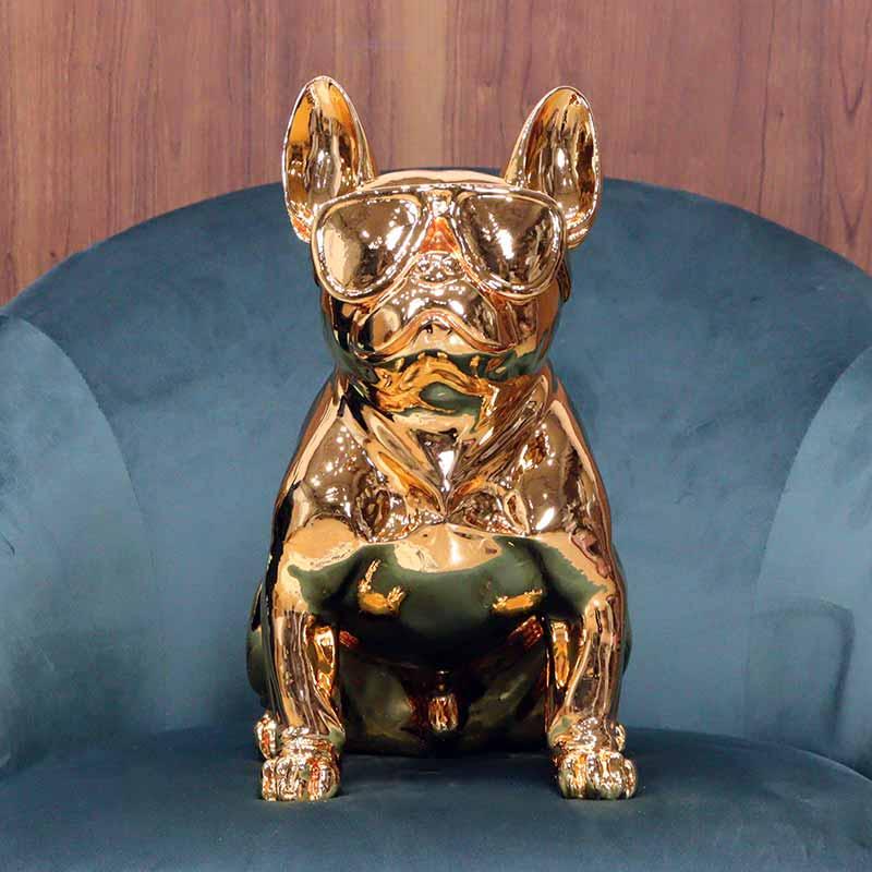 フレンチブルドッグ ゴールド オブジェ 置物 ブヒ 犬 風水 金運 縁起物