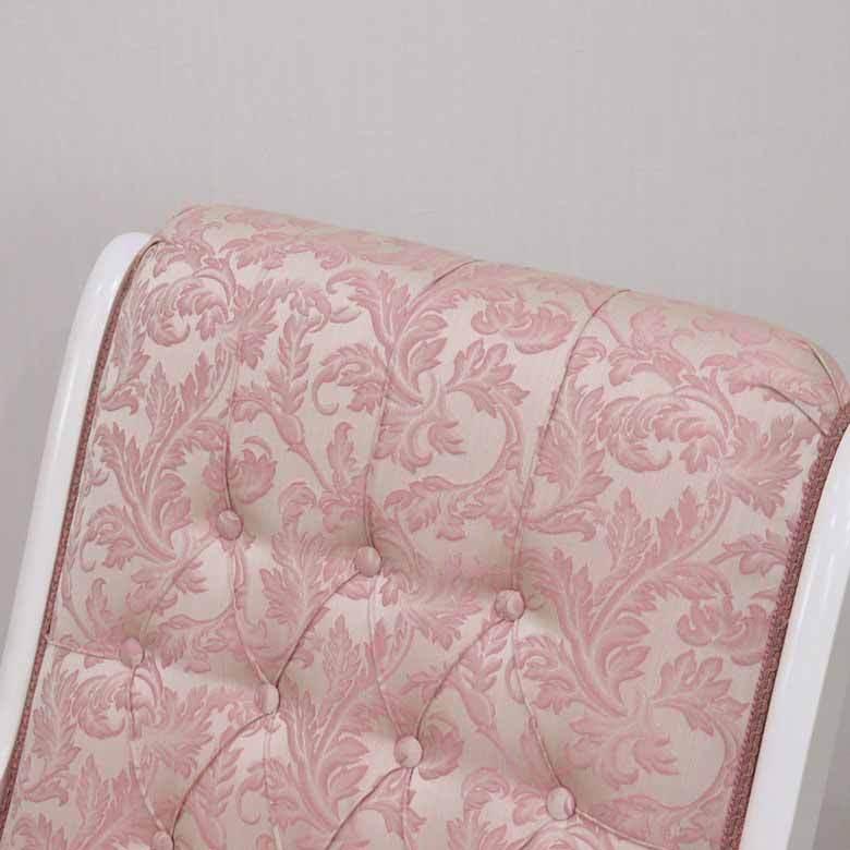 ロッキングチェア おしゃれ 木製 猫脚 イタリア 完成品 ピンク