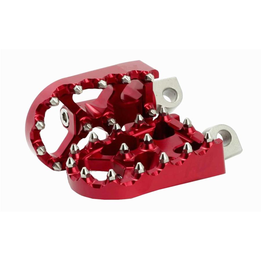FLO motorsports MXスタイル フットペグ レッド 122-8062