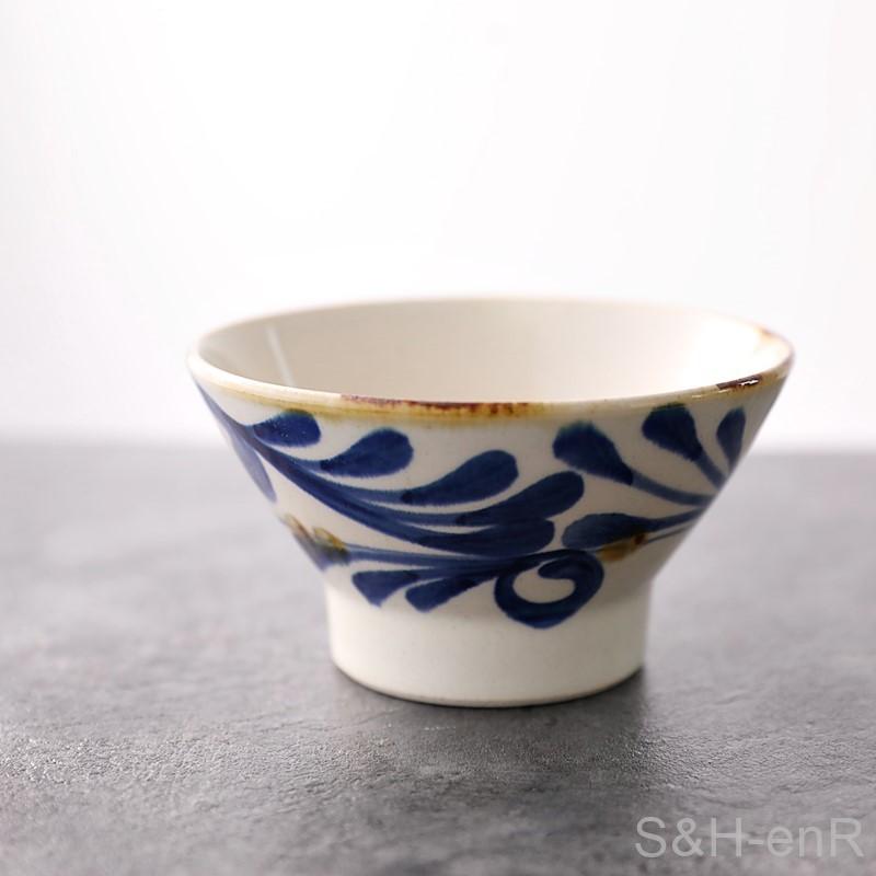 波佐見焼 茶碗 ご飯茶碗 藍染窯 藍ブルー お茶碗 飯碗 民芸 民藝