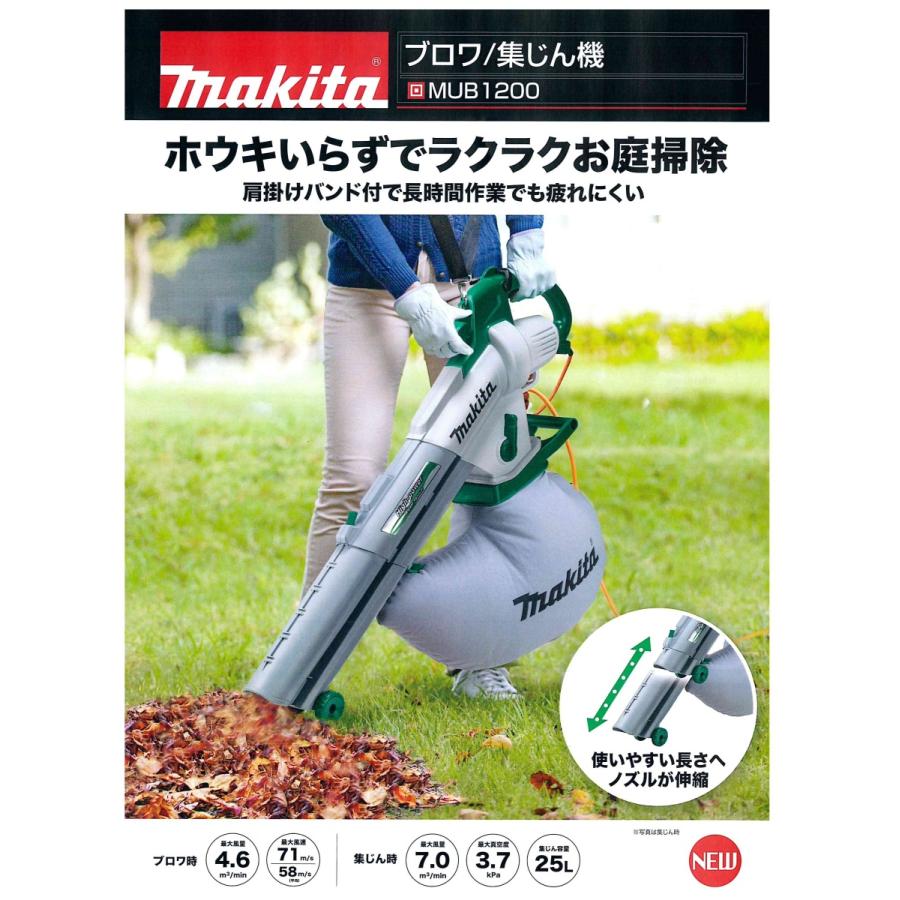 makita マキタ ブロワ/集じん機 MUB1200 AC100V 25L : ハンズコテラ