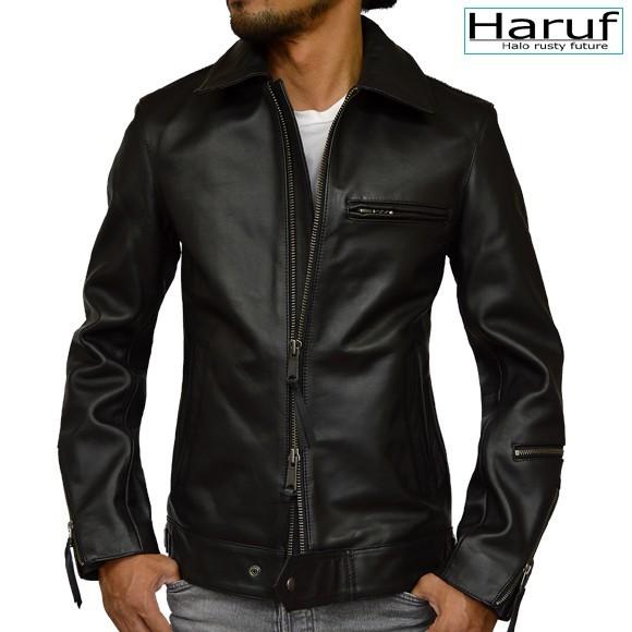 Haruf（ハルフ） 革ジャン シングルライダースジャケット レザー