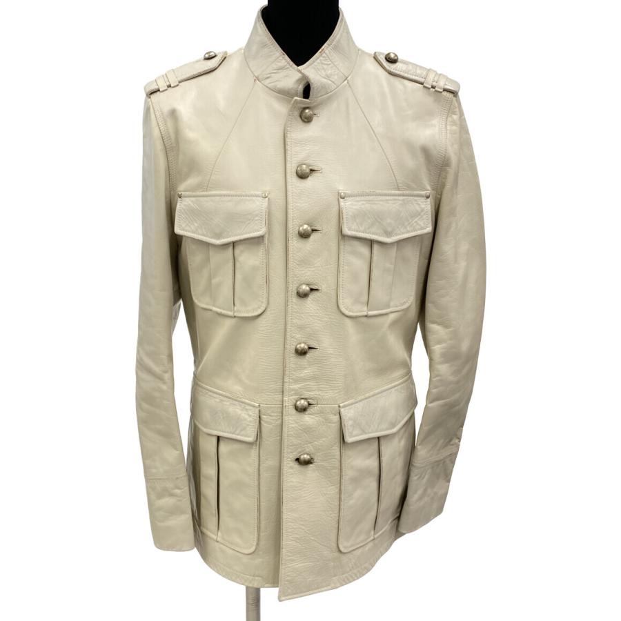 サンローランパリ レザーオフィサージャケット レディース SIZE 46 (L