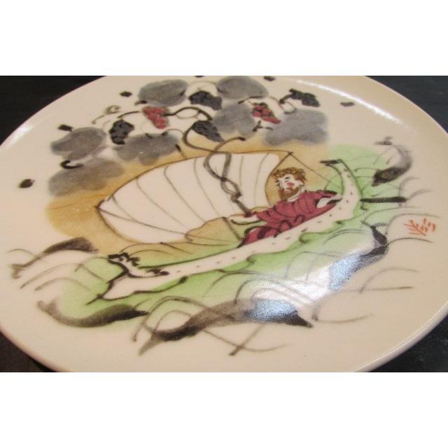 杉本健吉 絵画皿5枚 絵変 中皿 陶器 陶芸 昭和時代 画家 転写 飾り皿