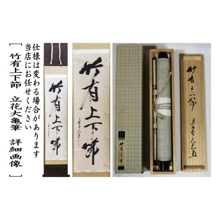茶道具】大徳寺511世 立花大亀和尚筆 一行『雨後青山青転青』 軸B867