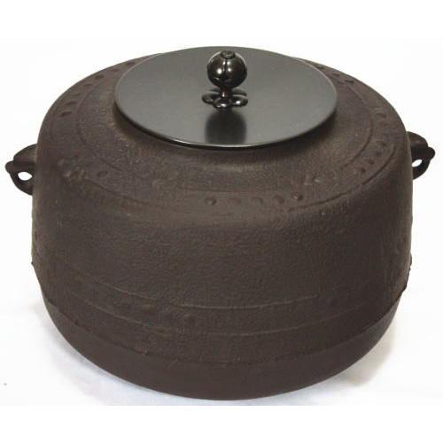 茶道具 風炉釜 風炉用釜 置炉釜 置炉用釜 平釜 万代屋 畠春斎作 釜鐶