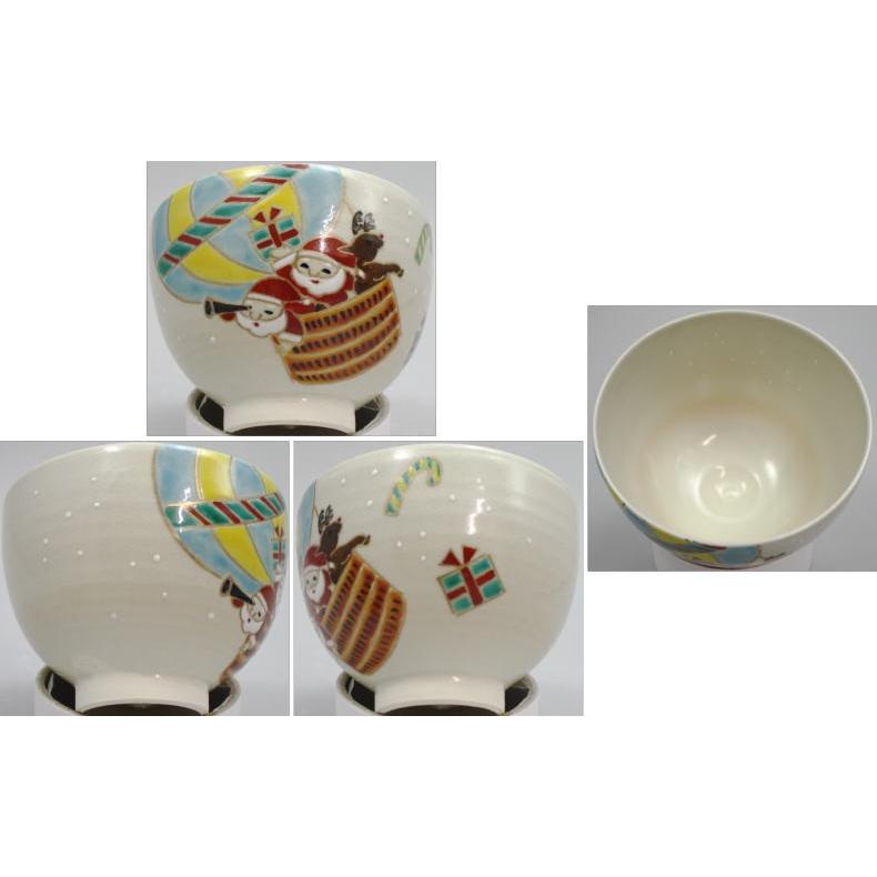 茶道具 抹茶茶碗 クリスマス サンタにソリ又は贈り物又はスノーマン