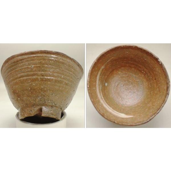 茶道具 抹茶茶碗 井戸茶碗 出雲焼 伊羅保 刷毛目 長岡空郷作 割高台