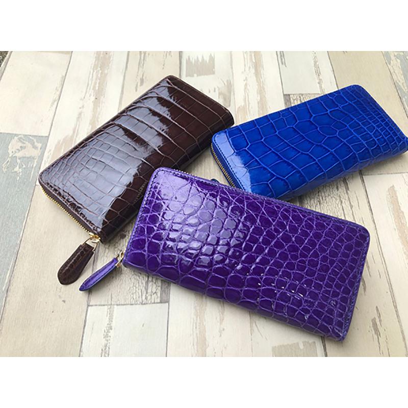 累計2000個以上販売 Shining】本物 シャイニング クロコダイル 財布 長