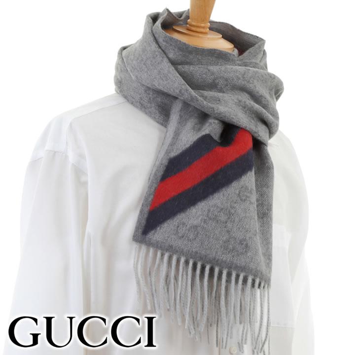 GG グッチ マフラー GUCCI ウェビングライン GG柄マフラー ユニ