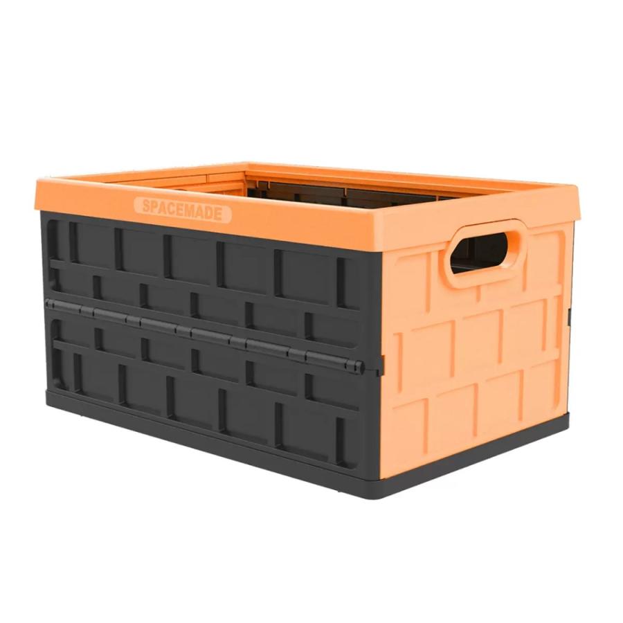 SPACE MADE 折りたたみコンテナ 46L オレンジ 耐荷重約35kg）おしゃれ