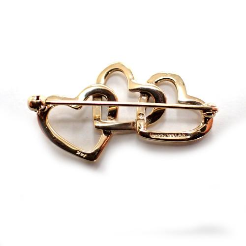 TIFFANY&Co.（ティファニー） 14K スリーハート ブローチ オープン