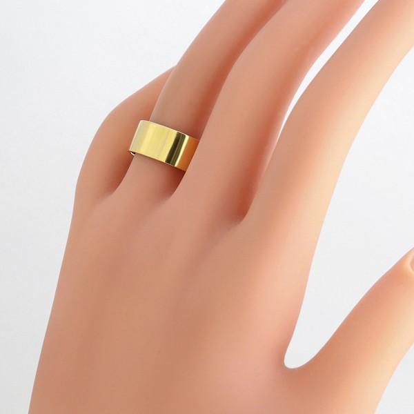 Jewelry i（ジュエリーアイ） 平打ち リング 8mm幅 18金 指輪 メンズ