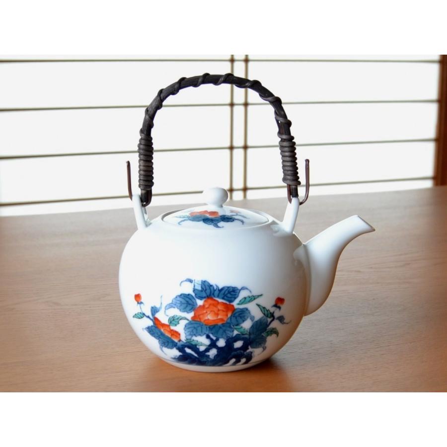 茶器セット 日本茶 高級 有田焼 畑萬陶苑 色鍋島岩牡丹 汲出し土瓶茶器