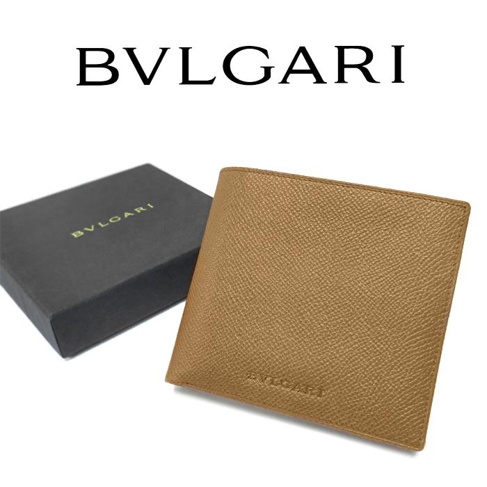 BVLGARI / 2つ折り財布/レザー/KHK/メンズ BVLGARI（ブルガリ） 財布