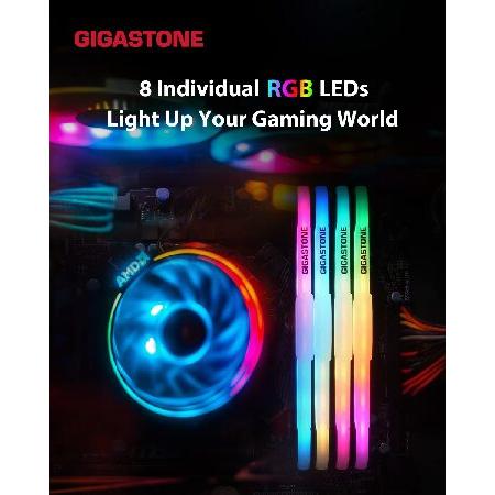 並行輸入品】 【発光型 メモリ DDR4】 Gigastone ブラック RGB Game