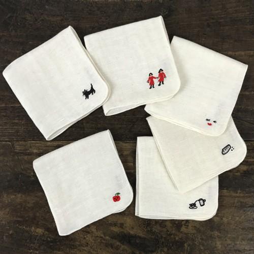 倉敷意匠計画室 mitsou(ミツ) リネンガーゼハンカチ 黒猫 グッズ