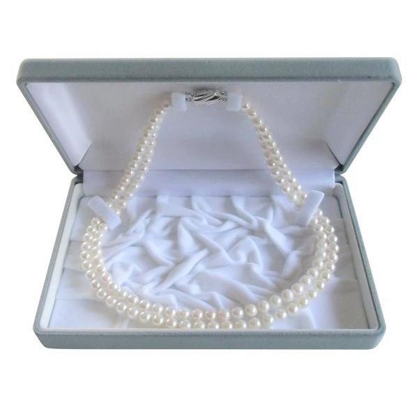 あこや 真珠 本真珠 アコヤ真珠 パール 二連 ネックレス ホワイト 6.0