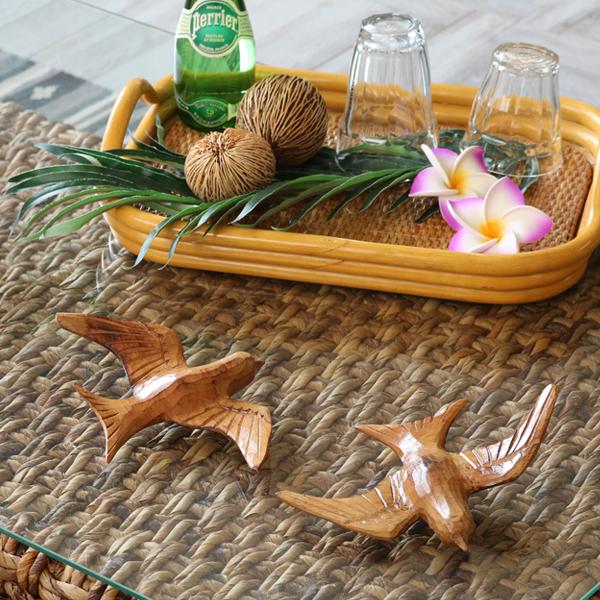 アジアン雑貨 鳥1羽 ナチュラルブラウン 木製オブジェ Z070726G 爆買