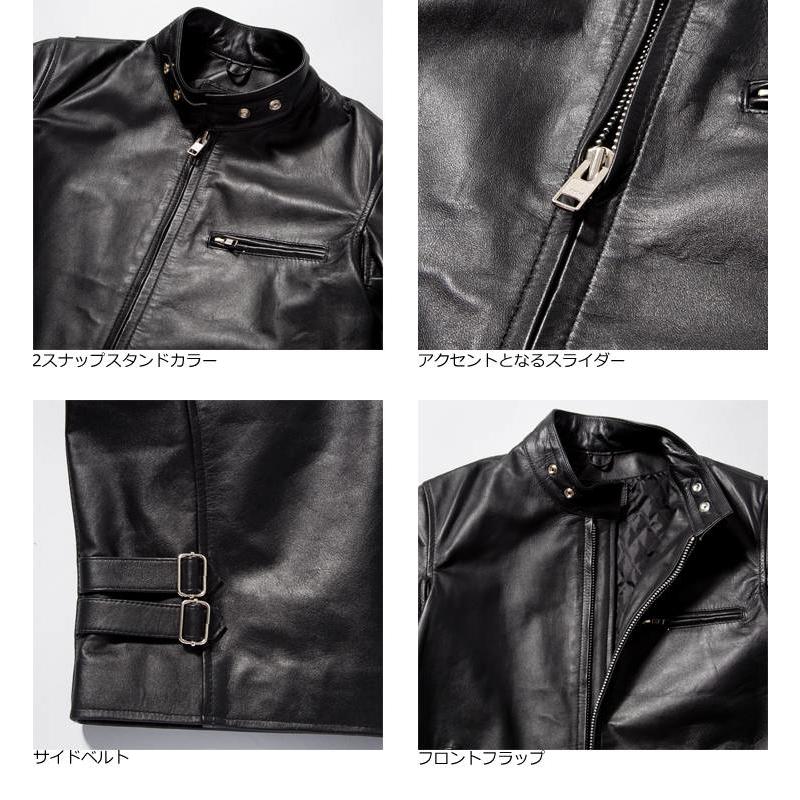 Horn Works 本革 シングルライダースジャケット メンズ ホーンワークス